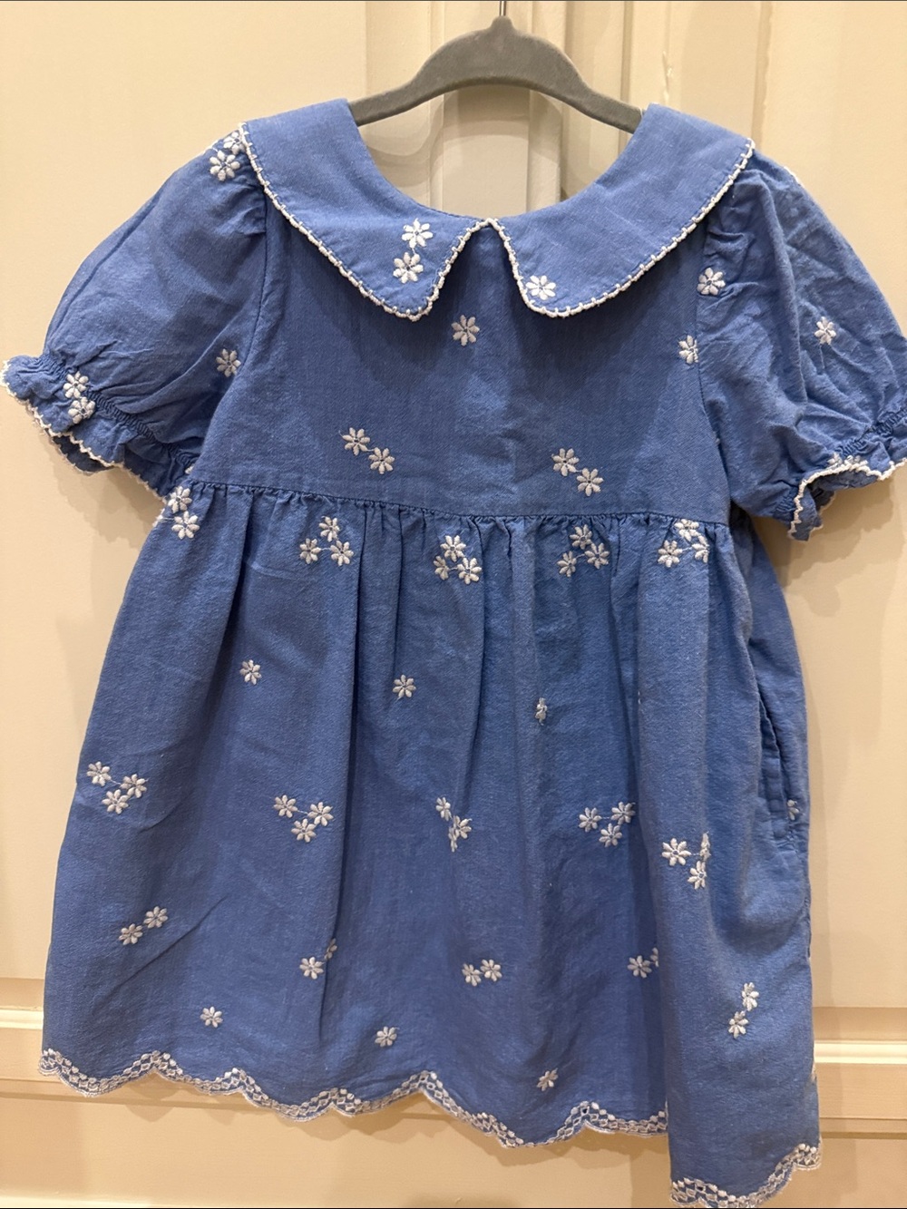 Pair of Embroidered Cat & Jack Peter Pan Collar Kids Dresses